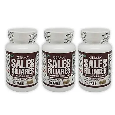 Germa Bile Salts -Enzyme Supplement- 30 Tabs Per Bottle - Pack Of 3 • $19.99