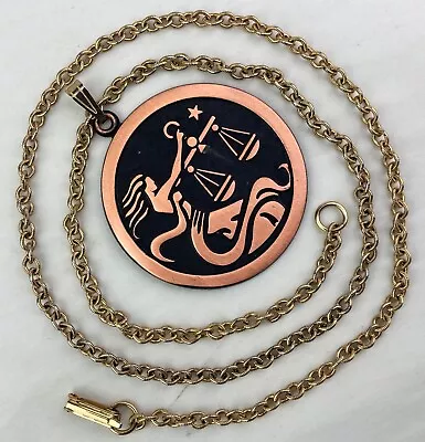 COPPERCRAFT GUILD Vintage LIBRA Horoscope Pendant Necklace • $16.99