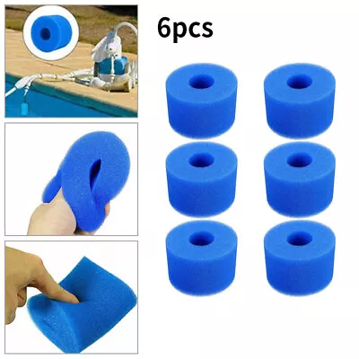 6Pcs/Set Foam Spa Hot Tub Filters V1 S1 Washable Bio Sponge Intex Reusable Blue • £9.87