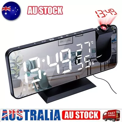 LED Digital Projection Alarm Clock FM Radio Snooze Dimmer Ceiling Projector AU • $21.61