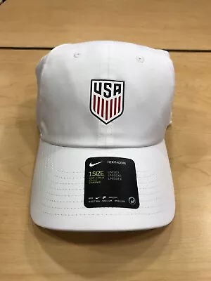 Nike Heritage White Hat Cap Strapback Team USA Soccer USMNT CU7621-100 OSFM • $29.99