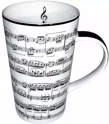 Latte Mug Music Notes Fine China Making Music Collection Leonardo With Gift Box • £8.99