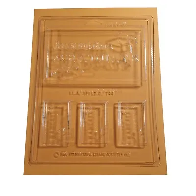$12 • Buy Vintage Candy Mold Congratulations Graduate Bar Polymer Clay Fondant 1984 Soap