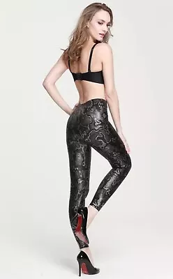 Snake Skin Leggings Yoga Pants Petite Fit For Girls And Women  • £17.99