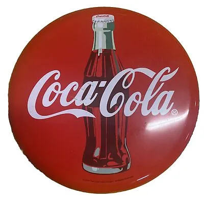 Coca Cola Metal Tin Round Button Sign • $40