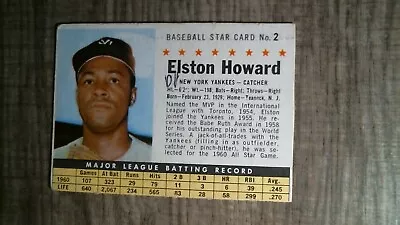 1961 Post Baseball Card # 2 Elston Howard VGEX • $1