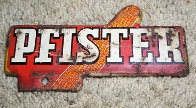 $68 • Buy Antique Farm Pfister Corn Seed Advertising License Plate Topper Vintage
