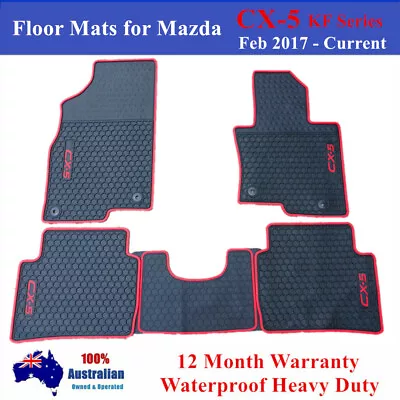 Waterproof Rubber Floor Mats For Mazda CX5 CX-5 KF Series 2017 - 2023 Red • $85