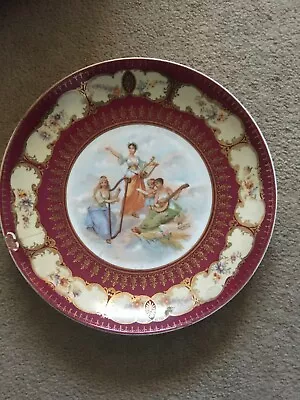 Vintage VICTORIA CARLSBAD Austria Decorative Wall Plate Gold Leaf Singing Angels • $19