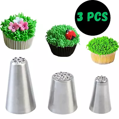 Grass Piping Nozzles 3-Pack Grass Icing Nozzles Set Large Piping Nozzles • £6.75