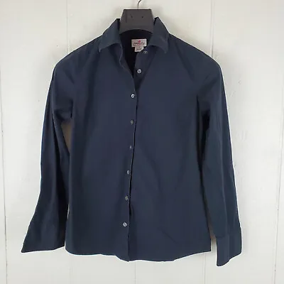 J.Crew Shirt Womens Small Black Button Up Collared Long Sleeve Haberdashery • $9.61