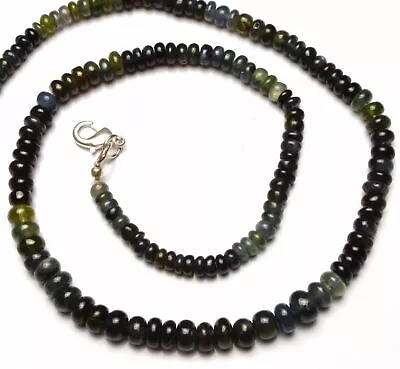 Super Fine Quality Natural Australian Multi Sapphire Smooth 4-6MM Bead Necklace • $80.57