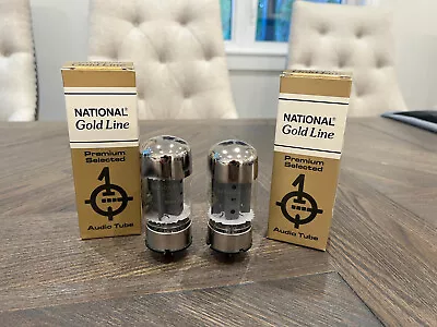 2 NOS GE General Electric USA National Gold 6550A 6550 Vacuum Tubes Matched • £232.34