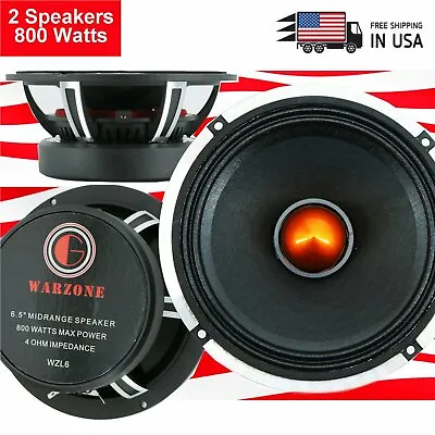 2x Gravity  6.5? Car Audio Speaker Pro  Midrange Bullet Loud Speaker 800W 4 Ohm • $66.99