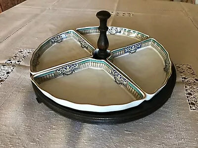 £145 • Buy MINTONS Lazy Susan Style 4 Serving Dishes On A Wooden Stand 1891-1902 D:34cm