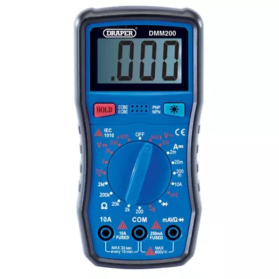 Draper 41817 Digital Multimeter Electrical Electronics Tester Testing Tool AC/DC • £19.99