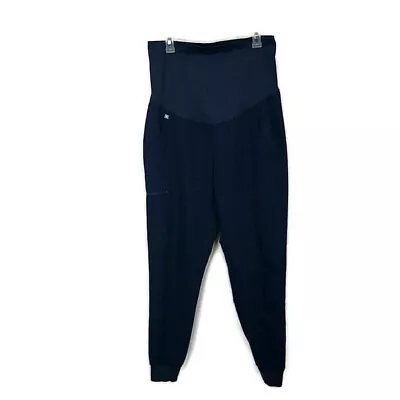 Figs Womens Sz M Maternity Scrub Pants Navy Blue Belly Band Medical Uniform • $30.38