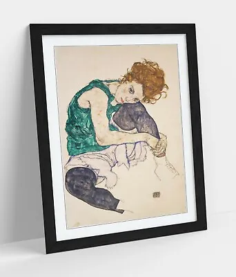 Egon Schiele Seated Woman With Legs Art Framed Poster Picture Print Artwork - • £14.99