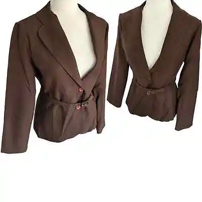 Vintage Mr. Mort Chocolate Brown Belted Blazer Jacket Medium • $75