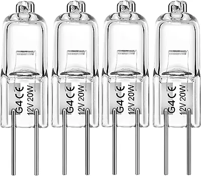 4 X G4 12V AC 20W HALOGEN LONG LIFE LIGHT CAPSULE BULB JC TYPE LIGHTS BULBS • £5.19