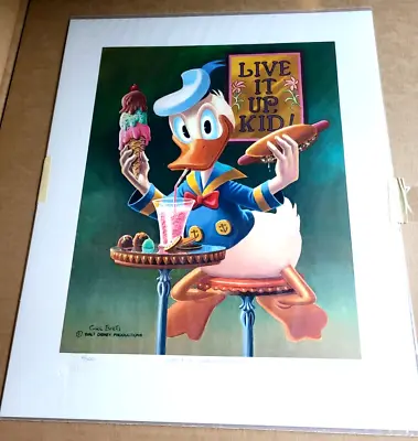 Disney Donald Duck Litho Print -Live It Up Kid 6/500 Signed By Carl Barks • $499.99