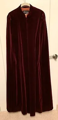 Vintage Maroon Velvet EIN TOSTMANN MODELL Austrian Opera Coat Cape W/Belt Lined • $100