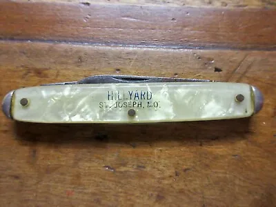 Vintage Hillyard St. Joseph Missouri Advertising Pocket Knife 3  2 Blades Tight • $14.99