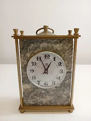 Vintage Russian USSR Vega Marble & Brass Wind Up Mantle Clock - Working • $24.65