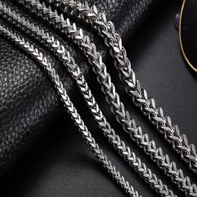 Stainless Steel 3mm-6mm Mens Necklace Franco Box Cuban Curb Link Chain 18  - 30  • $8.89