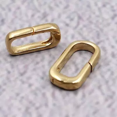 Solid Gold Oval Snap Push Connector Lock Metal Lobster Clasps Jewelry Making • $6.83