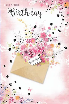 Open Female Ladies Birthday Greeting Card 7 X5   Traditional • £1.99