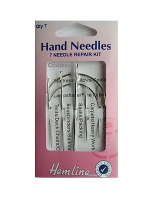 Needle Repair Kit Hand Sewing Needles Curved Rugs Coats Gloves Leather Mattress • £3.75