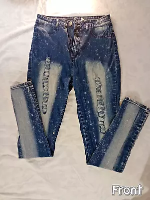 VIP Distressed Stretch Cargo Denim Jeans Pants Women Blue • $11.75