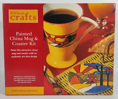 WH Smith Crafts Clarice Cliff Style Paint Your Own Mug & Coaster Vintage • £19.99