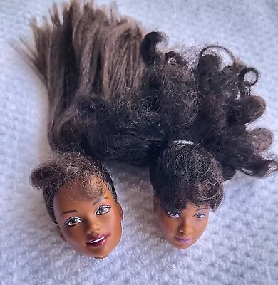 Vintage Superstar AA African Barbie Doll Heads Christie Mattel Doll 4 OOAK • $15.99