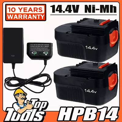 For BLACK+DECKER 14.4V Slide Battery HPB14 FIRESTORM FSB14 499936-34 A14 Charger • $42