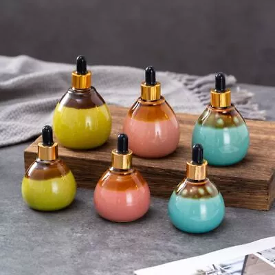 Ceramic Aromatherapy Diffuser Glass Dropper Essential Oil Bottle  Hydrotherapy • $16.86