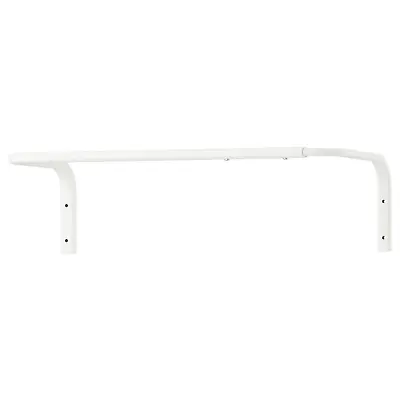 IKEA Wall Mounted Clothes Rail Adjustable Bar Hanging Rack White 60-90cm   • £10.97