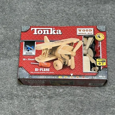 New Vintage Tonka Wood Model Kit Bi-Plane 2004 Hasbro Toy Quest • $21.24