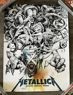 Metallica Rare Numbered Concert Poster Madrid Spain #49/450 • $100