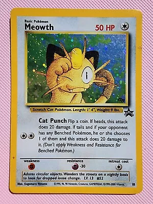 Meowth 10 • Game Boy Black Star Promo • Holographic • Moderately Played  • $6
