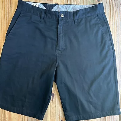 Volcom Chino Casual Shorts Black Flat Front Men's Size 33 • $12