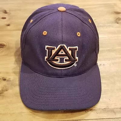 Vintage Auburn Tigers Hat Cap Size 7 3/8 Fitted Blue TOW Top Of World • $8.37