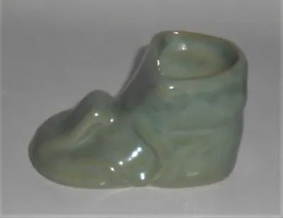 Zanesville Stoneware Pottery Seacrest Green F-30 Baby Shoe Planter • $35.98