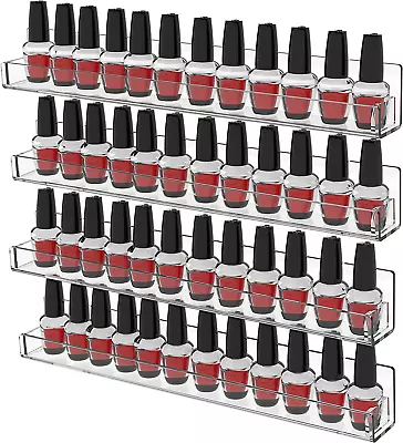 Nail Polish Organizer Wall Mounted4 Pack Rack Display 48 Bottles Tech Organizer • $20.45