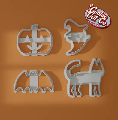 4 Pcs Halloween Cookie Cutters Fondant - 3D Printed - CookieCutCo • £3.45