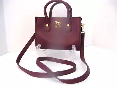 $33 • Buy EMMA FOX Convertible Small Satchel Crossbody Bag Leather Burgundy Red EUC