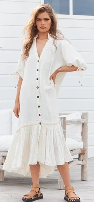 $50 • Buy Jaase India Rose Midi Dress Size Large 
