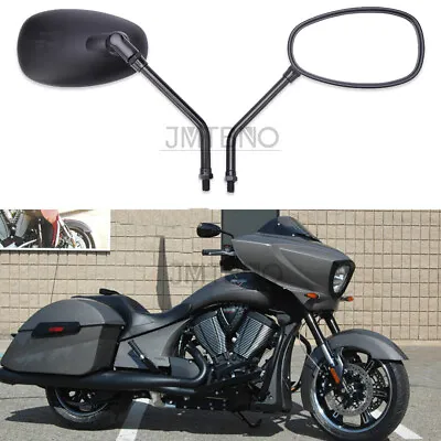 Motorcycle Rear View Mirrors Black 10mm Universal For Victory Cross Road Country • $25.01