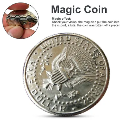 Bite Out Coin Magic Trick Close-Up Magic Illusion Restored Half Dollar  • $7.84